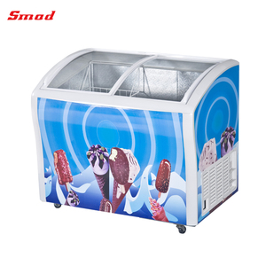 Tủ Đông Ngực Kiểu Kính Cong Cửa Trượt Trưng Bày Kem 218L - Product Image 3