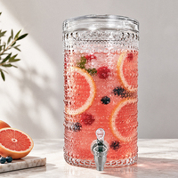 Distributeur de boissons en verre à picots de 1 gallon pour usage commercial avec robinet, grand distributeur de jus, articles de bar en gros, OEM
