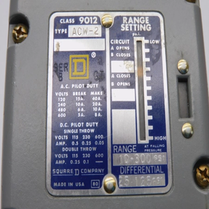 Nuovo Originale Disponibile in Magazzino SQUARE D 9012ACW2 SER. B 600VAC 40A 10-300PSI - Product Image 4