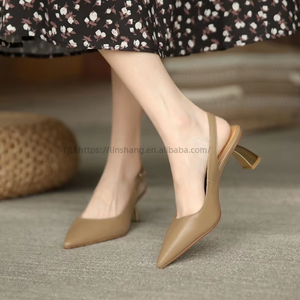 Baotou <b>Dance</b> Sandals Spring/Summer New Fairy Wind Pointy Thin Back Empty Single Shoe Women's High <b>Heels</b> - Product Image 1