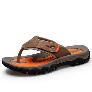 Pantuflas <span class=keywords><strong>de</strong></span> Lujo <span class=keywords><strong>de</strong></span> Cuero <span class=keywords><strong>de</strong></span> Vaca <span class=keywords><strong>de</strong></span> Suministro Directo <span class=keywords><strong>de</strong></span> Fábrica para Hombre con LOGO Personalizado para Exteriores y Verano <span class=keywords><strong>Chanclas</strong></span> <span class=keywords><strong>de</strong></span> Cuero - Product Image 3