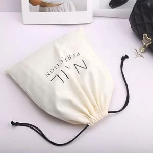 Custom Logo Printed Cotton Drawstring Jewelry Gift Coin <b>Storage</b> Bag Mini Luxury Cotton Jewelry Packaging Pouch - Product Image 5