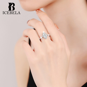 ICEBELA, recién llegado, joyería fina, Plata de Ley 925, diseñador de lujo, elegante eternidad VVS 1ct, anillos de moissanita para mujer - Product Image 5