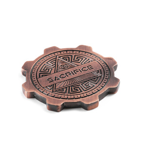 Monete da gioco in metallo con design personalizzato a forma di ingranaggio, colore rame antico, in lega di zinco 3D 2D, produzione in fabbrica - Product Image 2