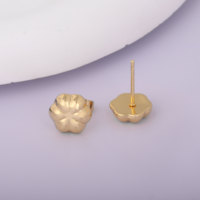 Anting-anting kancing emas lapis emas berbentuk bunga, hati, dan bintang imut NYH, modis, trendi, untuk wanita, perhiasan sehari-hari.
