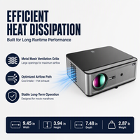 Projecteur LED intelligent Android 9 natif 1080P, 750 lumens, WiFi 6 5.2, 1 Go 16 Go, pour la distribution en gros