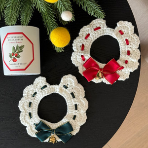 Collier de Noël pour animaux de compagnie (chats et chiens), clochettes du Père Noël, bavoirs de rennes, écharpes tricotées, e-commerce transfrontalier - Product Image 3