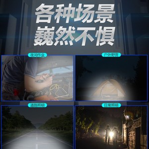 โคมไฟตั้งแคมป์ LED แบบชาร์จไฟได้แสงที่แข็งแกร่งไฟฉุกเฉินกลางแจ้งไฟฉายพกพาแบบพกพาสำหรับตั้งแคมป์เดินป่าท่องเที่ยว - Product Image 5