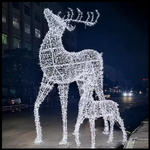 Décoration de Noël extérieure, grand motif de renne lumineux à LED pour décorations de rue - Product Image 4