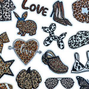 2024最新のヒョウ柄刺Embroideryパッチ休暇アップリケパッチ刺Embroideryアイロン刺繍パッチ - Product Image 3