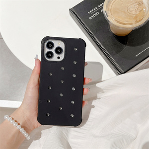 Ciondoli fai da te custodia per telefono con foro morbido per iphone X XS XR 14 pro max 14 plus 13 12 11 divertente Cover posteriore in Silicone morbido - Product Image 6