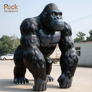 현대 미술 추상 고릴라 동물 동상 정원 공원을위한 야외 주문 청동 조각 - Product Image 1