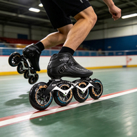 Patins à roulettes de vitesse en fibre de carbone, patins de course professionnels, grandes roues en PU de 100, 110, 125 mm, unisexe pour adultes, jeunes et enfants
