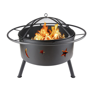 Brasero en métal robuste de style européen-américain avec support à bois intégré et table de repas pour fêtes en extérieur - Product Image 5