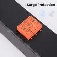 PDU Inteligente Trifásico de 125A, 18 Tomas, Tipo US 0U, para Equipos de Distribución de Energía con Protección Contra Sobretensiones
