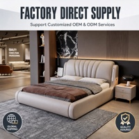 Cadre de lit capitonné moderne avec tête de lit LED, lit plateforme de luxe gris avec sommier à lattes en bois, disponible en tailles Queen et King, mobilier de chambre.