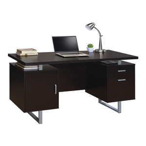 Modern Office <b>Desk</b> With 2 Drawers Floating <b>Top</b> Design For Home Or Commercial Use - Product Image 1