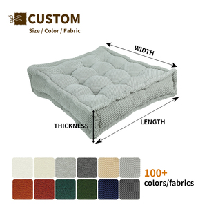 Custom Gewatteerde Vezel Vloer Zitset Yoga Pad Meditatie Kussenmat Met Schuimvulling Lendenkussens En Zitkussens - Product Image 3