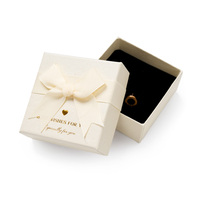 Emballage de luxe avec logo en feuille d'or personnalisé boîte-cadeau de bijoux imprimé mat avec nœud de ruban