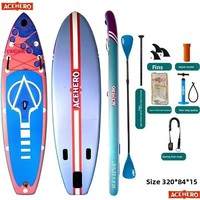 Planche de surf SUP gonflable professionnelle Strength Factory pour débutants, double couche PVC, accessoires de paddleboard