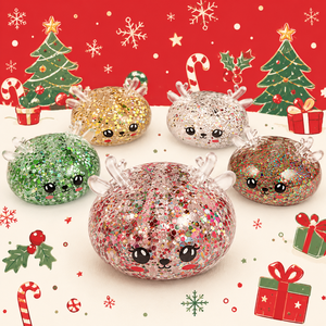 Christmas Limited Edition Glitter Reindeer Squishy Toy with Red Steamer Style <b>Pack</b> Soft Stress Relief Sensory <b>Fidget</b> Gift - Product Image 5