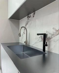 Armoires de <span class=keywords><strong>cuisine</strong></span> de luxe sur mesure en acier inoxydable <span class=keywords><strong>avec</strong></span> îlot central intégré et évier en acier inoxydable 304 massif, fabriquées en Chine - Product Image 5