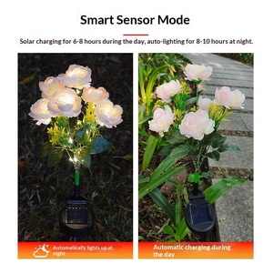 Nouvelle conception, lumière de jardin LED 1,2 V en forme de pivoine, étanche pour extérieur, parc, allée, paysage, fête, décoration - Product Image 3