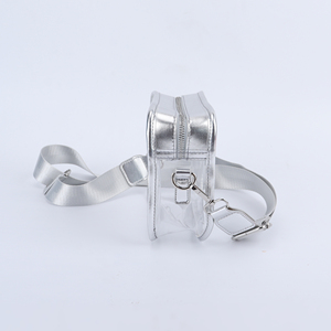 Women's Lady Custom Fashion <b>Storage</b> Zipper Crossbody Messenger Bag Waterproof Clear PVC Organizer Silver Shoulder Bag Portable - Product Image 4