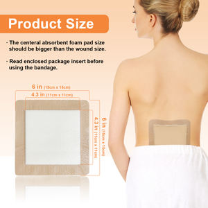 Apósito de Espuma de Silicona Desechable Médico Autoadhesivo Carbou de 10x10 cm de Alta Absorbencia para Heridas y Traumatismos - Product Image 2