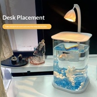 Aquarium Rectangulaire de Bureau Extra-Blanc pour Poissons Betta, Sélection Soignée, Célèbre sur Internet, P.S. Éclairage LED