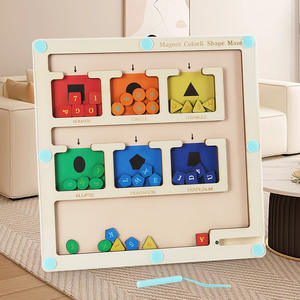 Venta caliente niños madera Color y número laberinto Montessori juguetes educativos alfabeto forma clasificación juego de mesa para niños - Product Image 2