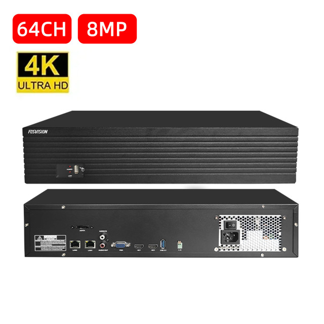 FOSVISION Network Video Recorder System P2P 64ch Nvr Security Network Video Recorder IP 8MP Cctv Nvr