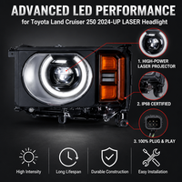 Ensemble de phares laser-LED avec faisceau longue portée, étanche IP67, lampe DRL pour Toyota Land Cruiser Prado LC250 2024 et plus, Nafu Auto