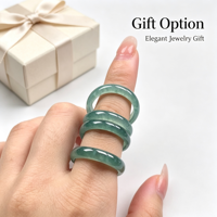 Bague en jadéite bleu glacial naturel, type A, bague unisexe de haute qualité pour couples, cadeau de bijoux