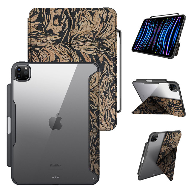 2025 New Coffee Cork 2.0mm PC Leather Case New Custom iPad case for iPad Air 11 13 Inch iPad Pro 11' 13" M4 M2 PU Leather Cover