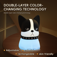 Lampe de chevet tactile en silicone pour bouledogue français, à intensité variable, rechargeable, pour chambre à coucher, compagnon de sommeil, décoration, cadeau