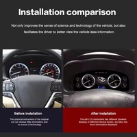 Cluster Digital 12.3 inci untuk Toyota Highlander 2015-2019 instrumen dasbor mobil LCD Panel pengukur kecepatan pemutar Multimedia