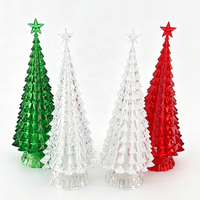 Décoration de table de Noël avec arbre de Noël LED blanc chaud de 38 cm |   Ornement de Noël miniature fonctionnant sur piles