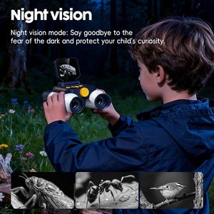 Nouveauté : Jumelles de vision nocturne HD 1080P pour enfants avec écran IPS de 2,4 pouces, télescope pour aventures en plein air, expériences scientifiques, cadeau - Product Image 3
