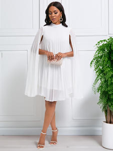 S-3XL Damenmode für den Export: Neuer Eleganter Vintage-<span class=keywords><strong>Chiffon</strong></span>-Pullover mit Fledermausärmeln und Überwurf-Design, Plus-Size-Kleid - Product Image 4