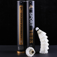 Volant de badminton professionnel haut de gamme en plumes de canard n°6, tête en liège 2 couches, fabricant OEM, vente en gros en vrac
