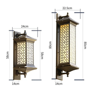 Lampes murales solaires d'extérieur rétro créatives modernes, grandes, étanches IP65, lumière de couloir LED, base en aluminium, garantie de 2 ans