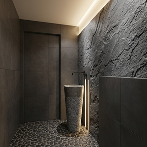 Dalle de revêtement en béton Indian Autumn 122x244cm, design rustique poli, écologique et robuste pour intérieur, salle de bain, hôtel, villa, école - Product Image 1