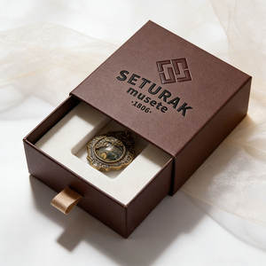 Caja de Regalo Pequeña Biodegradable de Lujo con Logotipo Personalizado, Caja de Embalaje Hecha a Mano con Cajón Deslizable para Joyería, Artesanías y Regalos - Product Image 2