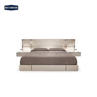 Direkt vom Hersteller: Luxuriöses Modernes Schlafzimmer-Set, Einzelbett/Kingsize-Bett, Weiches Bett mit Drehbarem Holzrahmen, Gepolstertes Lederbett mit Stauraum