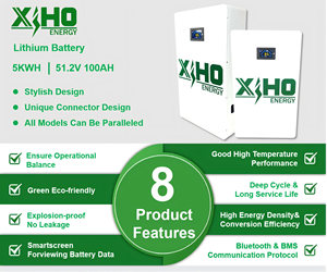 Bộ pin LiFePO4 gắn tường Starmax 51.2V 48V 5KWH 100AH 16S DIY với hộp pin cho hệ thống năng lượng mặt trời - Product Image 4