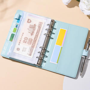 A6 دفتر تخطيط إبداعي حصري بسحاب للتخزين والجلد كتاب توفير المال بغلاف مقوى مع دفتر ميزانية نقدية - Product Image 4