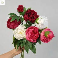Fleurs artificielles de pivoine de grande taille, de haute qualité, au toucher réel, imperméables, pour mariage, maison, fête, Saint-Valentin, remise de diplôme