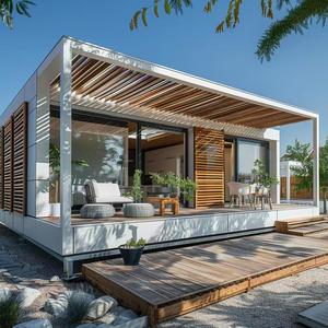 Kit de Casa de Villa de estilo moderno barato modular de lujo prefabricado calibre de casa pequeña casa de hotel de madera Villa para cabaña de <span class=keywords><strong>vacaciones</strong></span> - Product Image 2