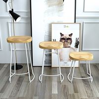 Tabouret de bar moderne en bois avec structure métallique, style nordique, chaise de comptoir de cuisine pour la maison, le café, le restaurant